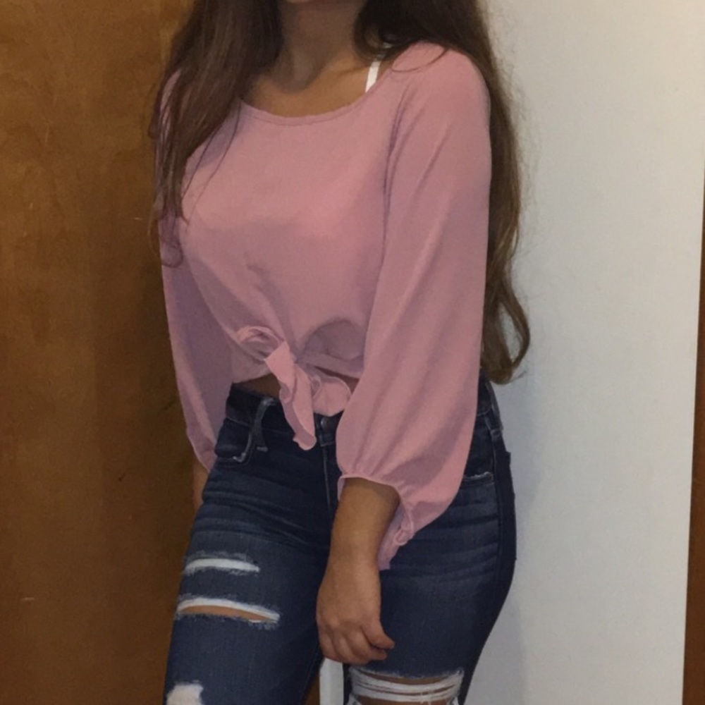 Fashion Nova Tie Waist Blouse